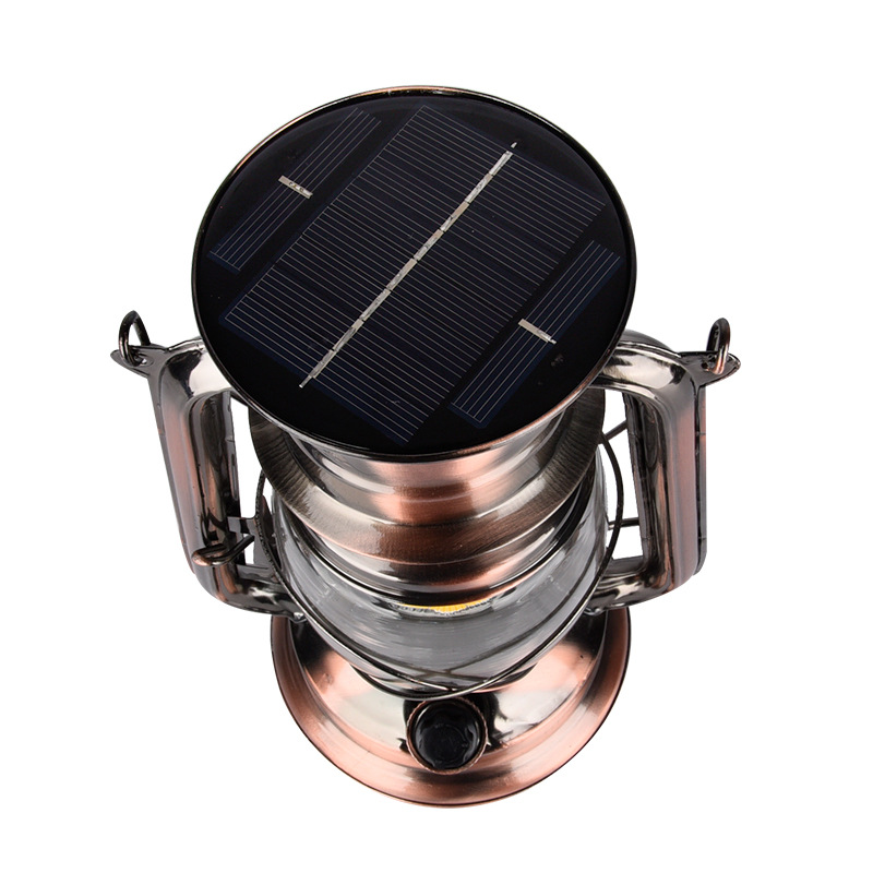 Lantern Solar Rechargeable multifunctional outdoor lighting emergency camping tent lamp retro kerosene lamp portable lamp