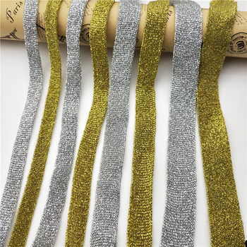 Multi-Specification Gold and Silver Knitted Belt, Colorfulful Polyester Cross-Pull Sutra Knitted Side Edge Stickers, Gold and Silver Knitted Knitted Belt