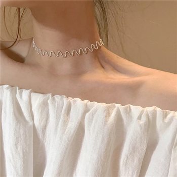 South Korea Dongdaemun ins niche vintage beads water ripple necklace chocker women's collar elegant all-match necklace