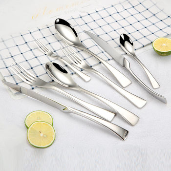 Western restaurant tableware spoon Kaya stainless steel knife, fork and spoon suit printable LOGO wholesale hotel steak knife