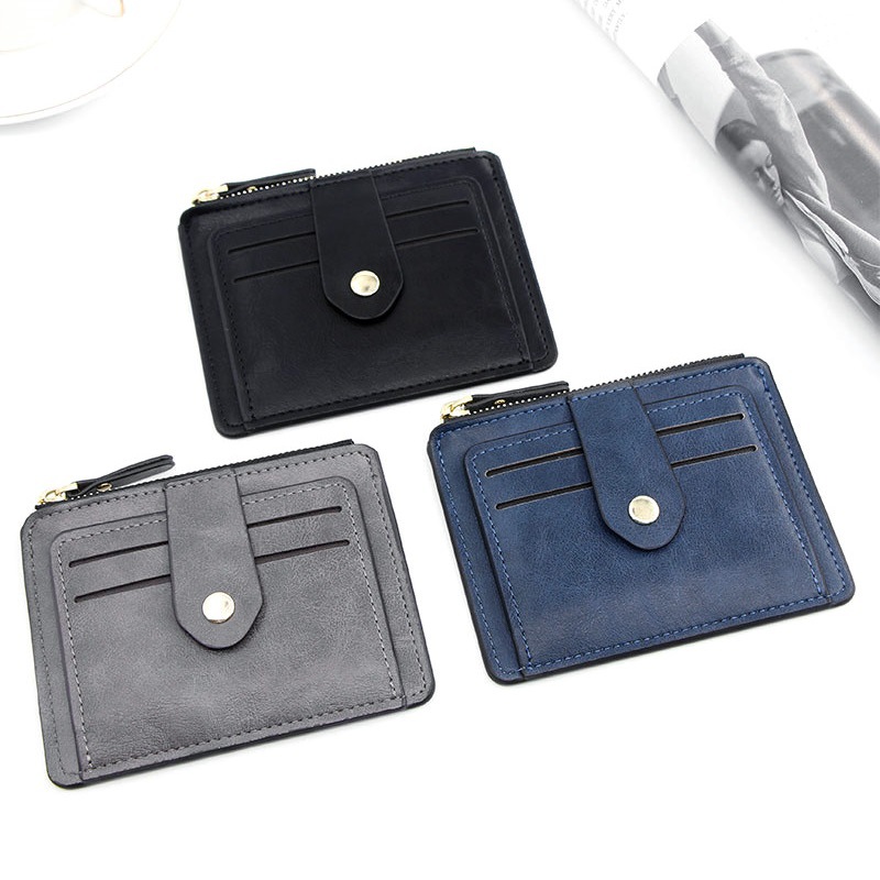 Factory Direct Sales New Korean Style Colorful Variety Versatile Concealed Button Coin Purse Ultra-Thin Convenient Casual Card Holder Card Holder