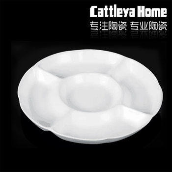 Platter tableware ceramic five fruit plate hotel restaurant food stall fruit snack platter factory wholesale can add logo