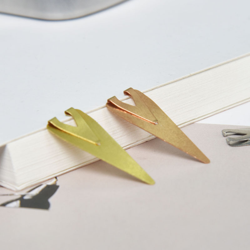 Bookmark Retro Cut Out Stainless Steel Metal Bookmark Mini Cute Water Drop Book Page Three-Color Stationery Supplies Retro Style