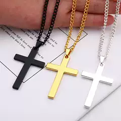 Kayi Jewelry New Stainless Steel Cross Necklace for Men - Titanium Steel Pendant - European & American Styles