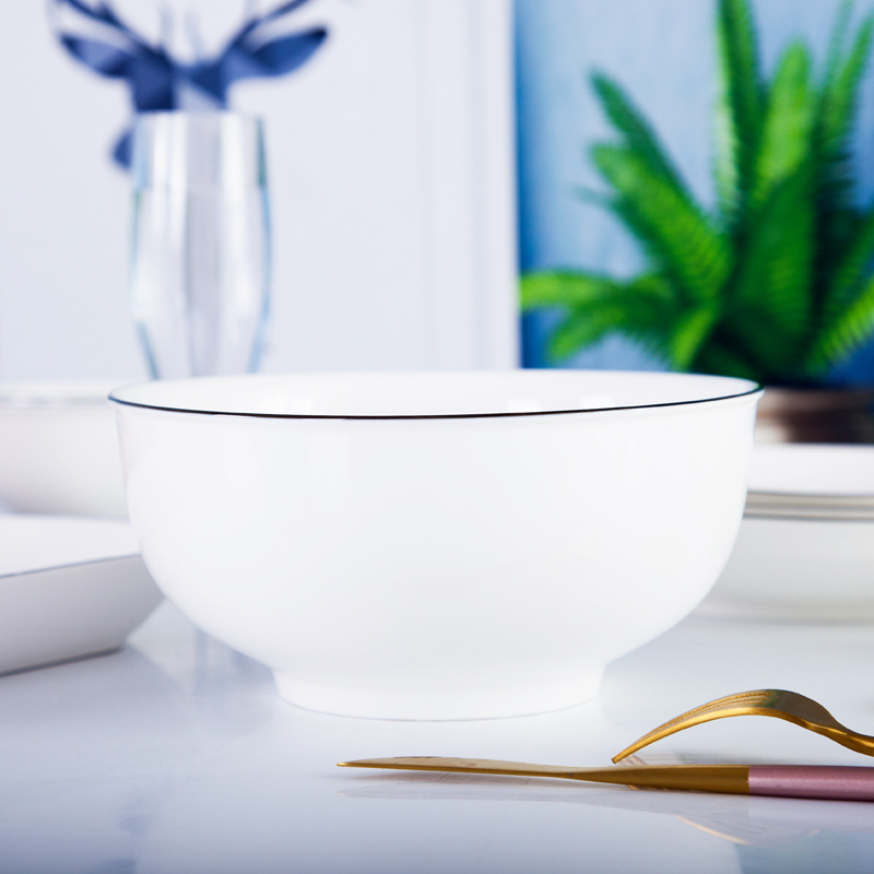 Ceramic Tableware Set European Style Simple Bowls, Chopsticks, Plates Hotel Home Use Bowl and Plate Set DIY Combination Bowl and Plate Gift