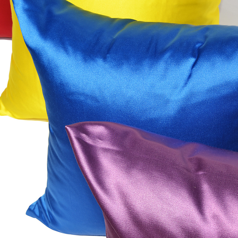 Amazon Home Wish Aliexpress Shopee Glossy Simulated Silk Satin Pure Color Pillow Cushion Cover