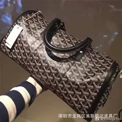 Goya Pillow Travel Bag Dog Tooth Pvc with Cowhide Shoulder Strap Diagonal Satchel Short-Distance Business Trip Travel Bag