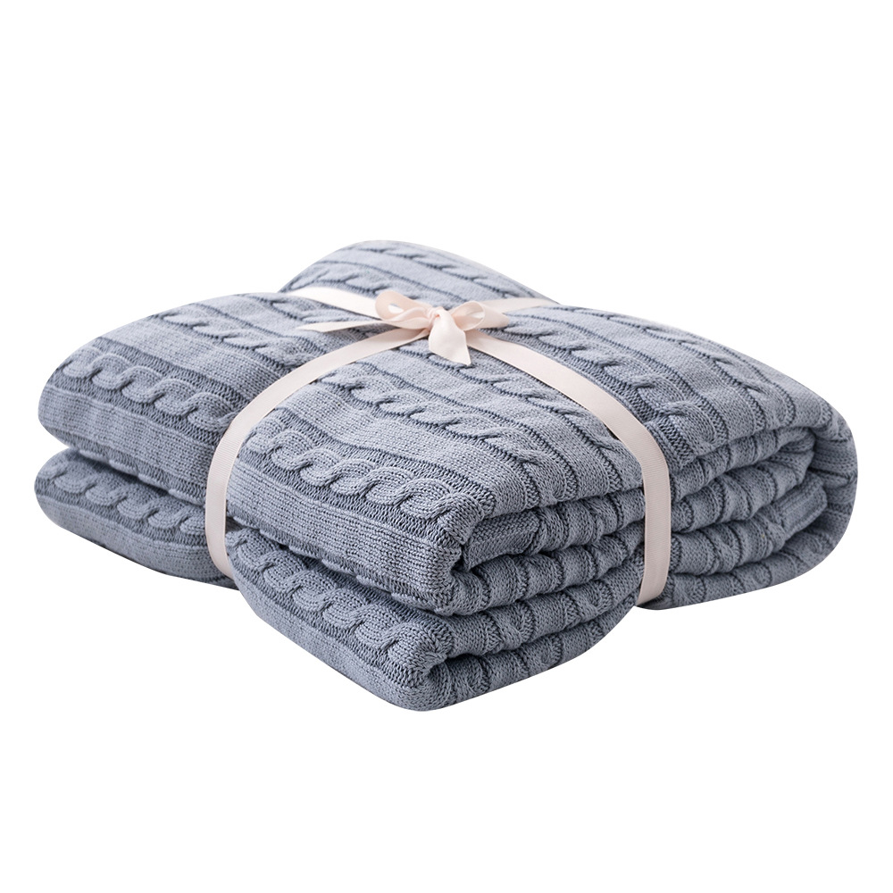 Twist Knitted Blanket Cotton Blanket Sofa Gata Blanket Air-conditioning Blanket Cotton Sofa Blanket Factory Outlet