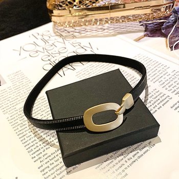 Japanese and Korean choker collar necklace women's fashionable necklace clavicle chain Black Internet celebrity necklace short neckband jewelry collar