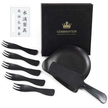 Disposable Cake Cutlery Set Birthday Cake Plastic Tableware Three-in-One Combination Droplet Set