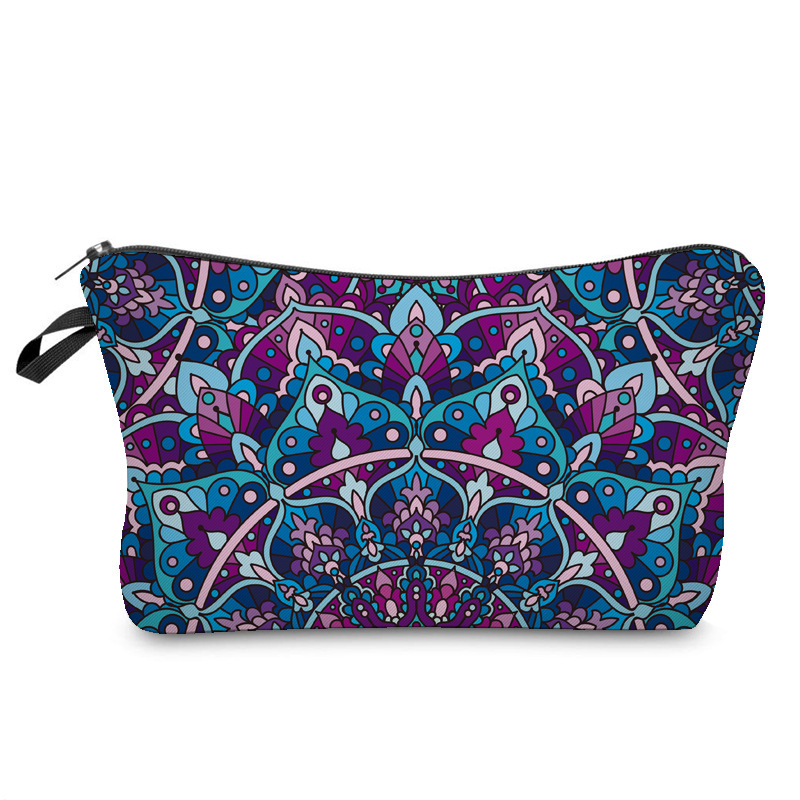 Amazon Cross-border Mandala Printed Pattern Cosmetic Bag Women's Clutch Multi-functional Travel Storage Bag