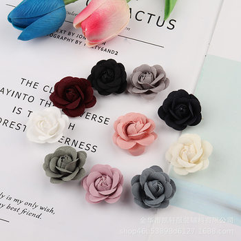 3.5cm Camellia DIY Jewelry Wholesale Hair Rope Brooch Hairpin Flower Accessories Handmade Material Accessories Flower