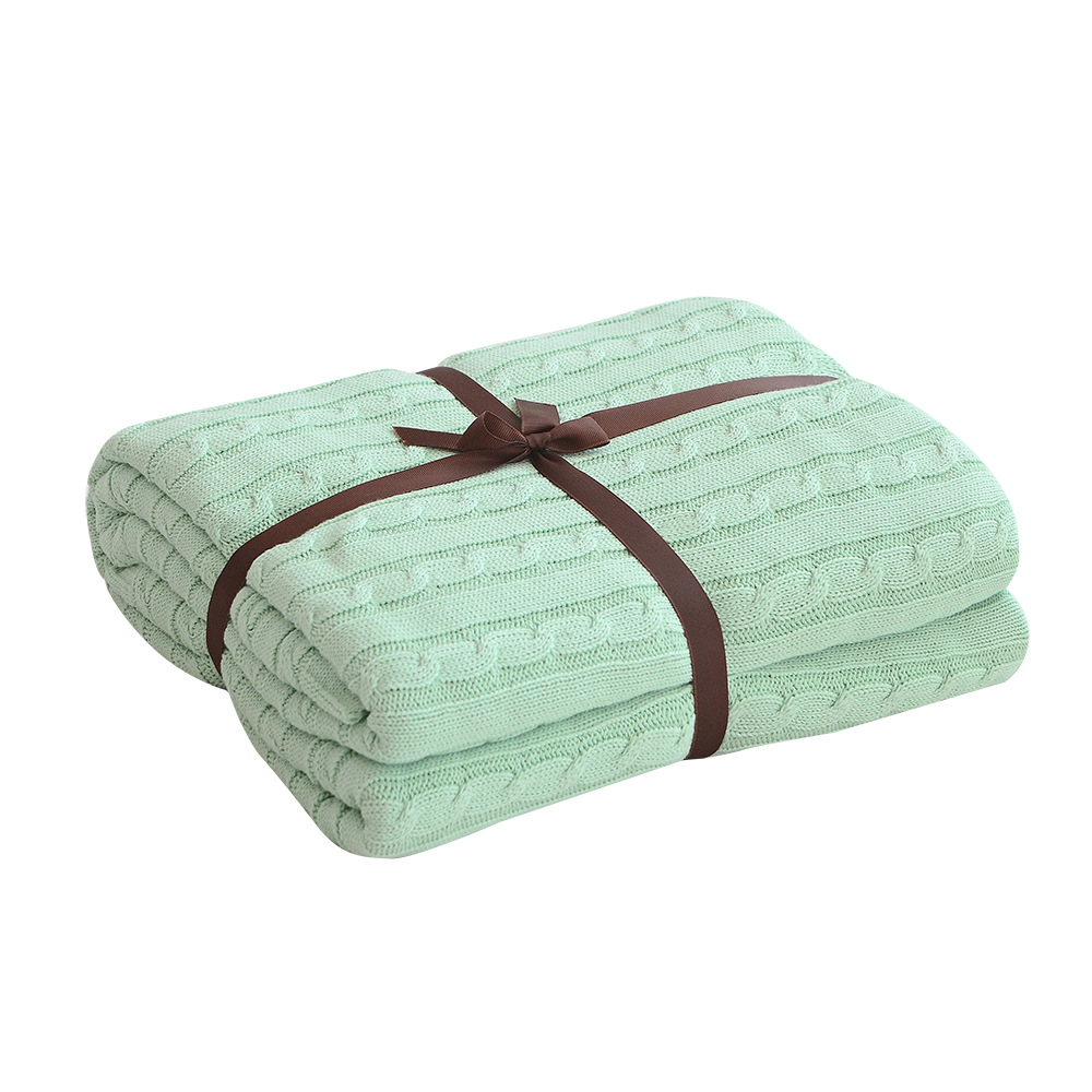 Twist Knitted Blanket Cotton Blanket Sofa Gata Blanket Air-conditioning Blanket Cotton Sofa Blanket Factory Outlet