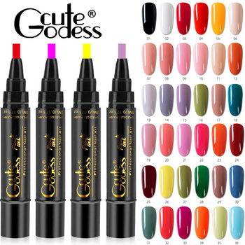 Cute Gutess Cross-Border New Product 3-in-1 Nail Gel Pen Glitter One-Step Gel Phototherapy Gel No Base Coat Needed