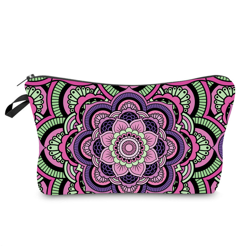 Amazon Cross-border Mandala Printed Pattern Cosmetic Bag Women's Clutch Multi-functional Travel Storage Bag