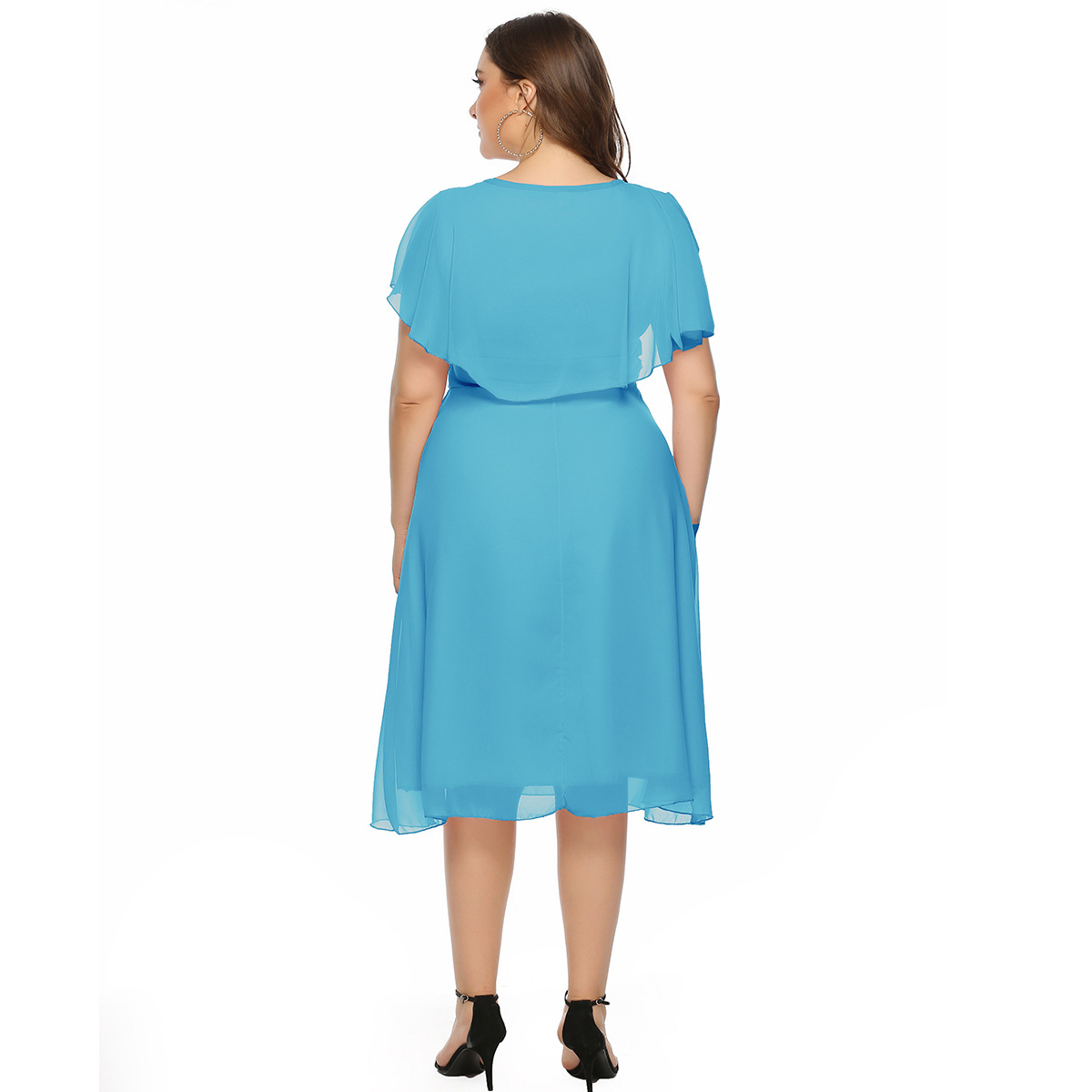 Plus Size Chiffon A Line Dress Elegant Mid Length Flattering Fit Perfect for Casual or Formal Occasions Wholesale