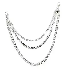 Punk locomotive non-mainstream three-layer chain hip-hop performance pants chain waist chain wallet jeans chain accessories