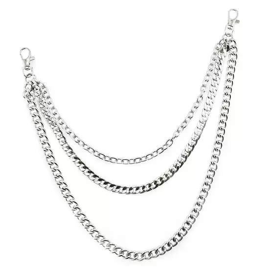 Punk locomotive non-mainstream three-layer chain hip-hop performance pants chain waist chain wallet jeans chain accessories