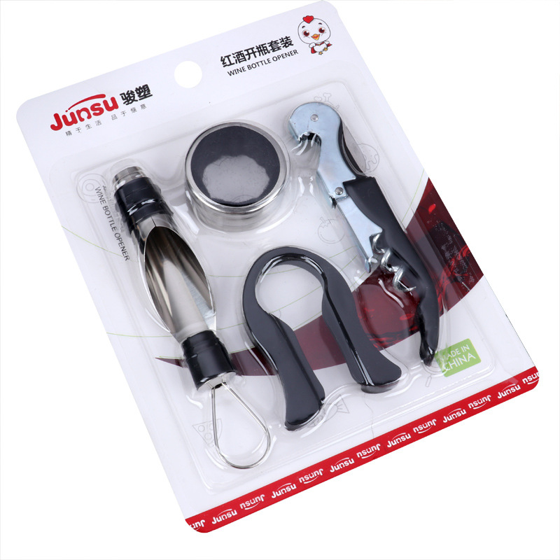 Red Wine Bottle Opener Set Red Wine Five-piece Set Sea Knife Horse Bottle Opener Can Opener Gift Set Formulated