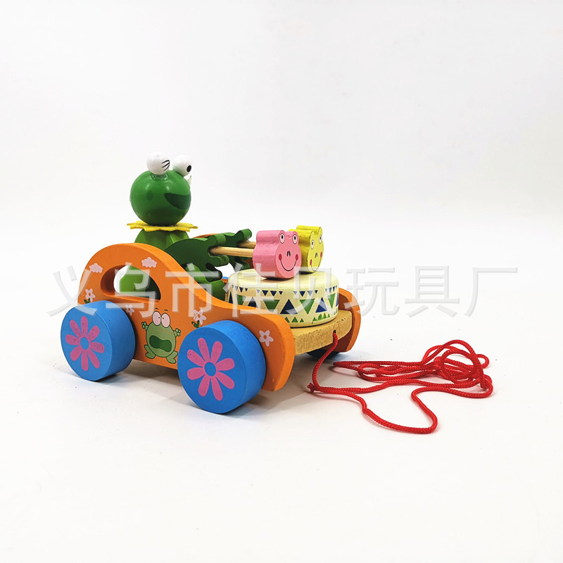 小孩牵引绳小拉车推拉玩具婴儿拉绳玩具宝宝拉车拖拉玩具兔子拉车
