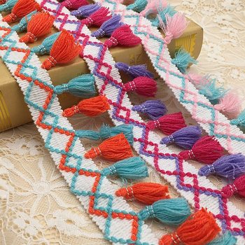 Spot wholesale color broom tassel ribbon lace Pingyang lace barcode clothing curtain home diy accessories