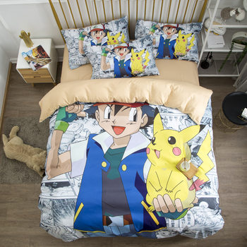 Animation cartoon baby four-piece bedding 1.8m dormitory quilt cover sheets three-piece 1.5 m