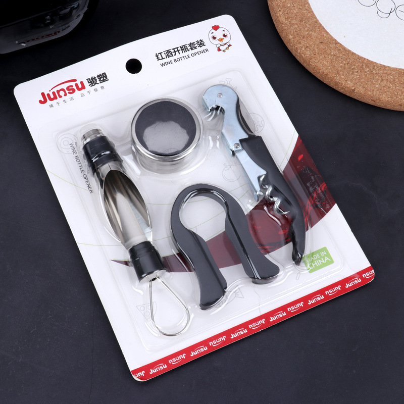 Red Wine Bottle Opener Set Red Wine Five-piece Set Sea Knife Horse Bottle Opener Can Opener Gift Set Formulated