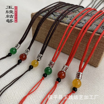 Boutique Xizang silver non-adjustable size necklace rope Dongling Jade sweater chain pendant rope rope Jade line wholesale