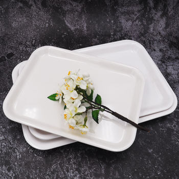 Rectangular melamine Tray Canteen Fast Food Plate Bread Cake Baking Plate Hotel A5 Imitation Porcelain Water Cup Tray