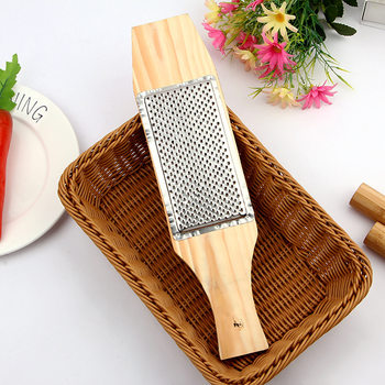 Wooden Grater for Radish, Potato, Lotus Root, Ginger, Garlic, Large Grater for Vegetables, Multifunctional Kitchen Stainless Steel Grater