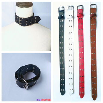 European and American Punk Style Leather Wide Fashion Ol Collar Retro Double Exhaust Eye Multi-Circle Bracelet Pu Necklace Jewelry