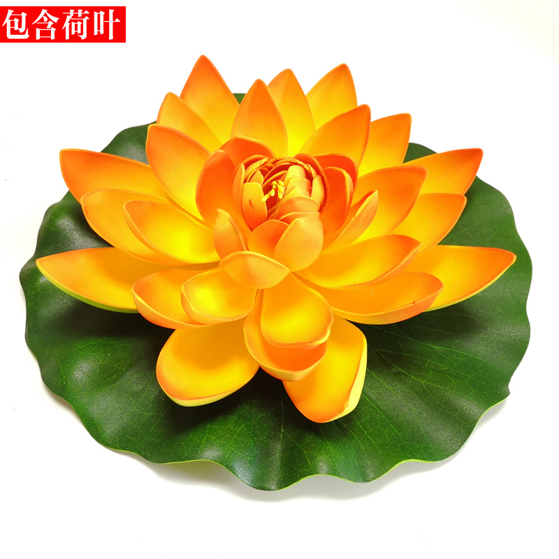 仿真荷花荷叶 睡莲假荷花舞蹈道具水池装饰莲花 EVA泡沫永生花