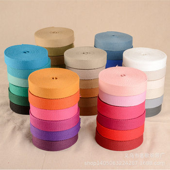 Factory Direct Sale of Colorful Polyester-Cotton Thick Webbing with Pearl Pattern, Suitable for Canvas Yoga Bags, in Stock and Thickened