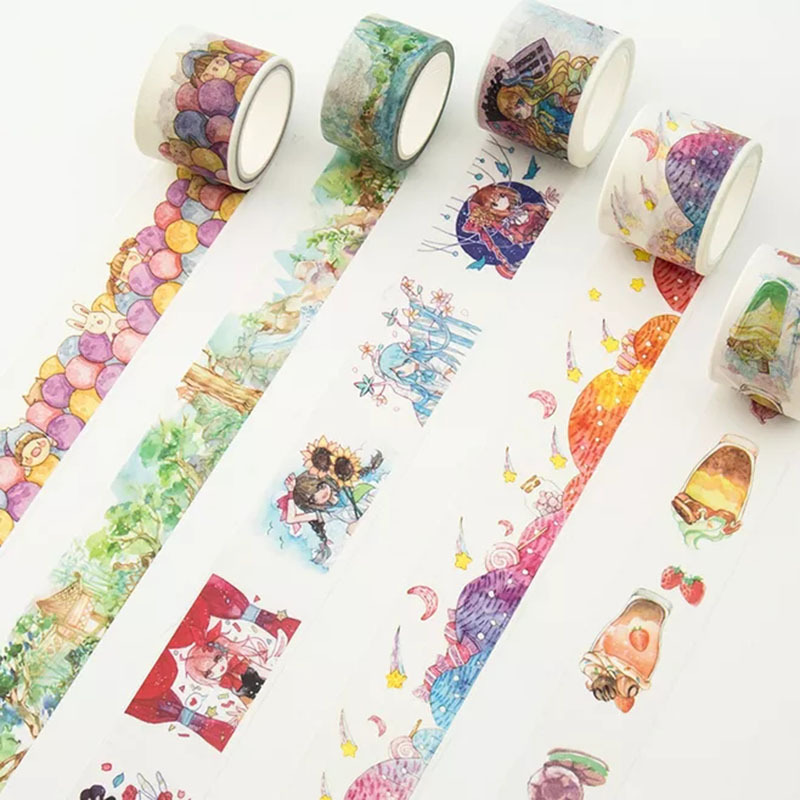 Japanese Washi Tape for Making Stickers, Printing, Eco-Friendly Journal Materials, DIY Creative Gold Stamping