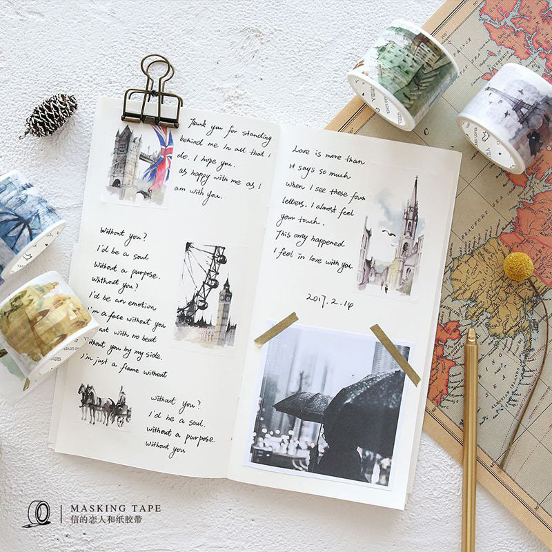 Japanese Washi Tape for Making Stickers, Printing, Eco-Friendly Journal Materials, DIY Creative Gold Stamping