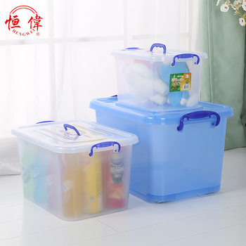 Factory direct storage box plastic portable transparent storage box household clothing quilt finishing storage box
