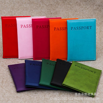 Manufacturer Supplies Plain Passport Cover Pu Leather Document Holder Travel Overseas Passport Protective Cover in Stock