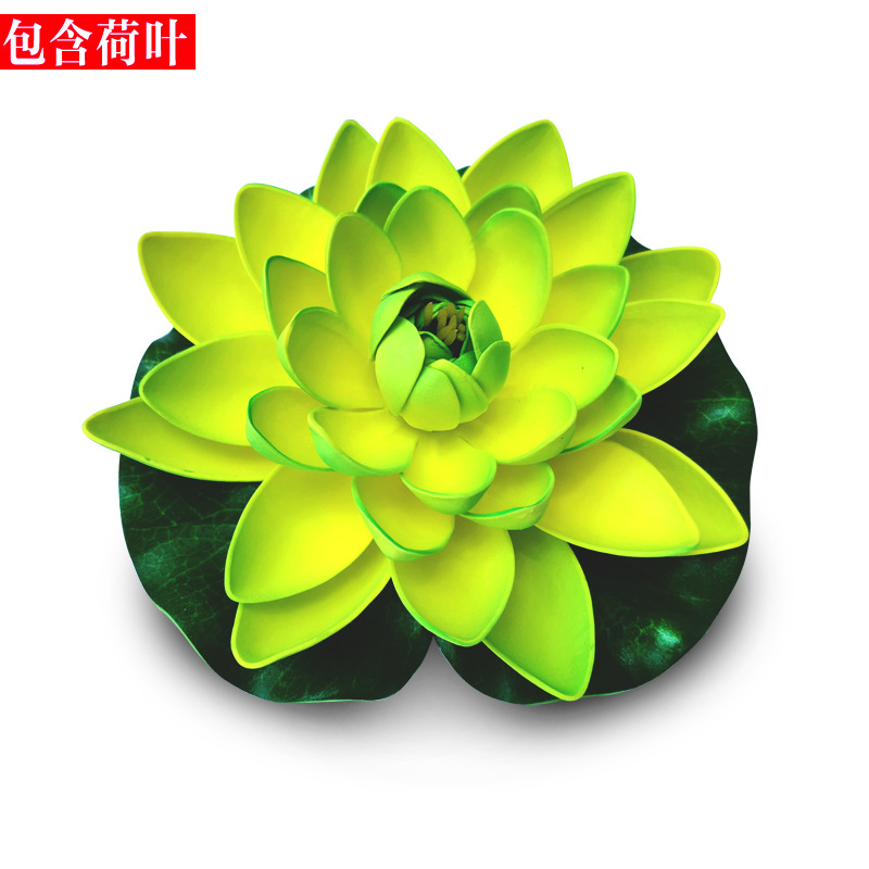 仿真荷花荷叶 睡莲假荷花舞蹈道具水池装饰莲花 EVA泡沫永生花