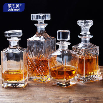 European-Style Red Wine Home Wine Bottle Crystal Clear Glass Liquor Bottle Whiskey Dispenser Quick Pouring Jug Wine Set