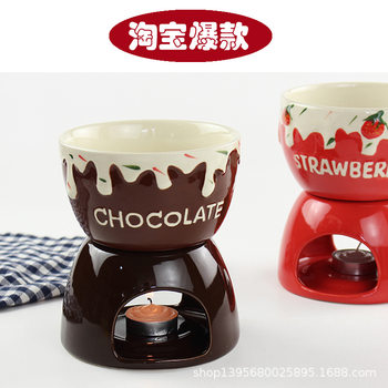 Cute Strawberry Bowl Ceramic Bowl Fruit Salad Bowl Yogurt Dessert Bowl Retro Relief Girl Heart Breakfast Popular Bowl