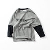 2026 Autumn Korean Style Children's Long Sleeve T-Shirt, Big Kids Pure Cotton Fake Two-Piece Top, Boys' Base Shirt Wholesale