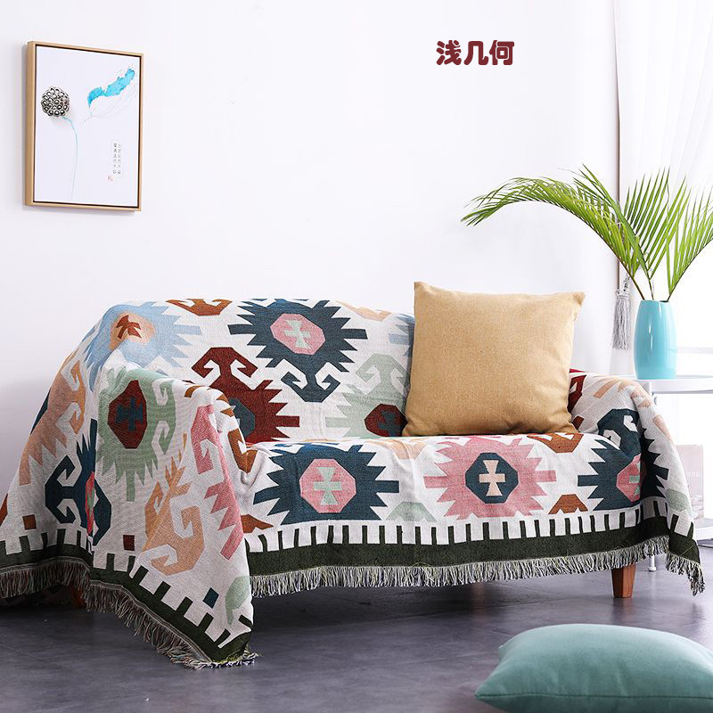 Sucre Nordic Style Sofa Towel Sofa Cover Full Blanket Bohemian Camping Outdoor Blanket Camping Line Blanket
