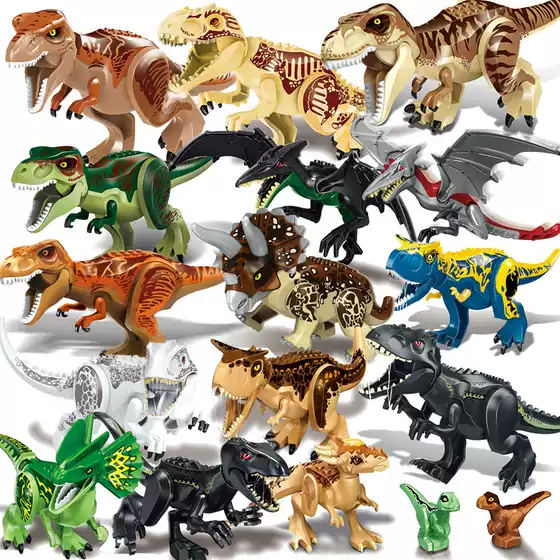 Foreign trade goods Jurassic tyrannical dragon heavy claw dragon world dinosaur model assembled children's building blocks toy bag