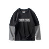 2026 Autumn Korean Style Children's Long Sleeve T-Shirt, Big Kids Pure Cotton Fake Two-Piece Top, Boys' Base Shirt Wholesale