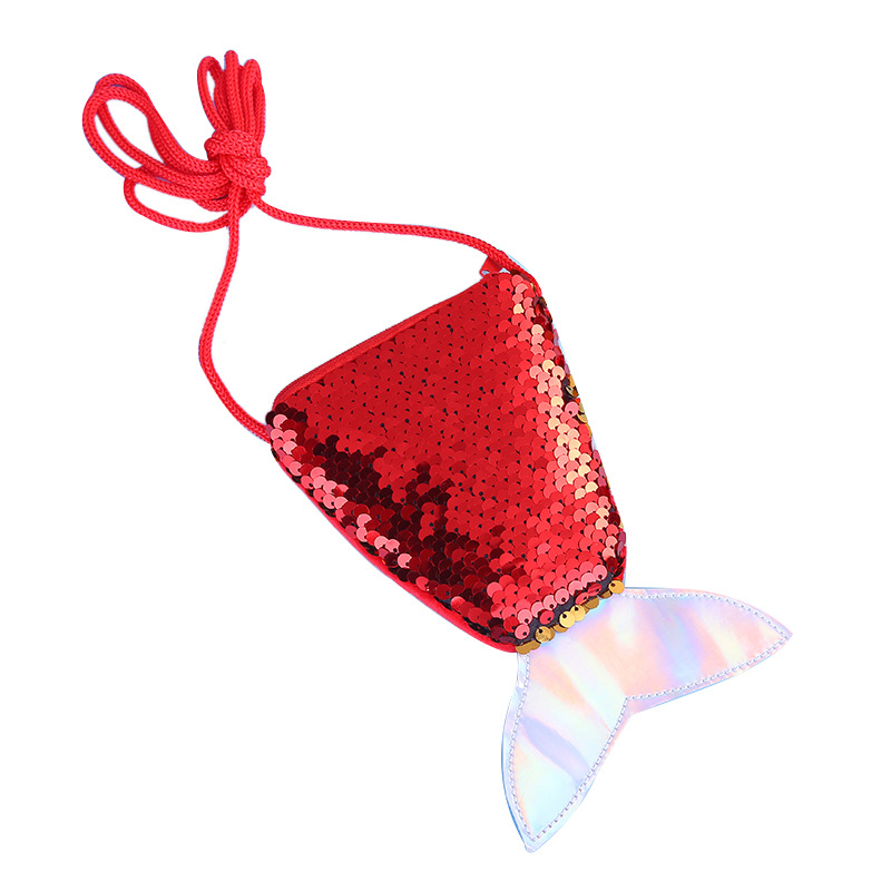 New Mermaid Tail Cross-Body Bag Creative Children's Shoulder Sequin Small Shoulder Bag Storage Lanyard Coin Purse Wholesale