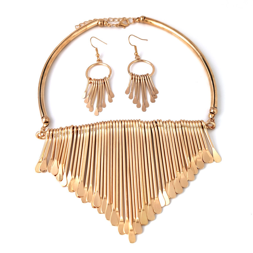 European and American New Luxury Fashion Temperament Versatile Multi-Layered Tassel Necklace Set Decoration Wholesale