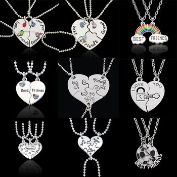 European and American Cross-Border Best Friend Bestie Necklace Female Multi-Person Spliced Letter Necklace Diamond Love Clavicle Necklace Wholesale