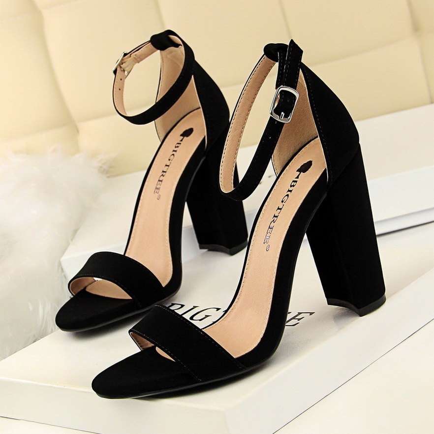 Sandal cao gót nữ quai ngang mũi tròn gót nhọn phong cách thanh lịch — Màu đỏ rượu, Màu hồng, Màu nude, Màu tím