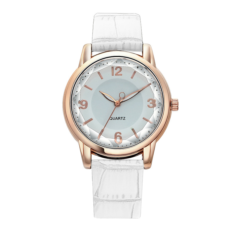 Cross-Border Manufacturers Wholesale Women's Watches, Two-Tone Dial Quartz Watch, Leather Strap Women's Watch, Creative Style Watch, Women's Wristwatch