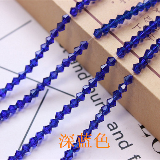 3/4/6mm水晶菱形珠子尖珠散珠两头尖diy手工发饰材料饰品配件批发